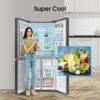 kitchbuy RQ560N4WBF Freestanding Cross Door Fridge Freezer, Black, 454 liters - Image 4